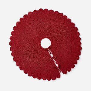 Scalloped Knit Tree Skirt Red - Threshold Studio McGee Christmas 2024